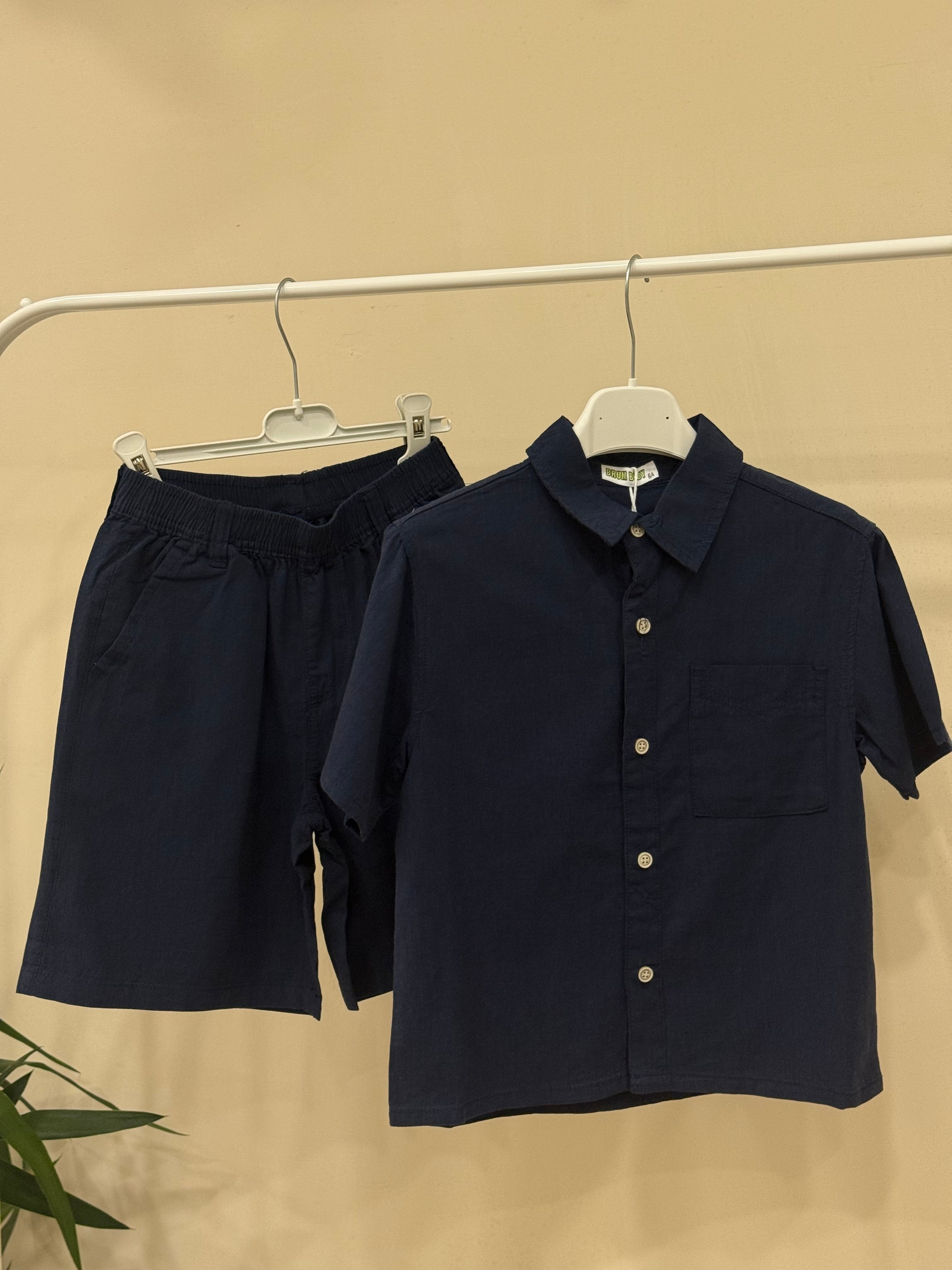Coordinato lino Eco blu