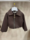 giubbotto cropped 330 brown