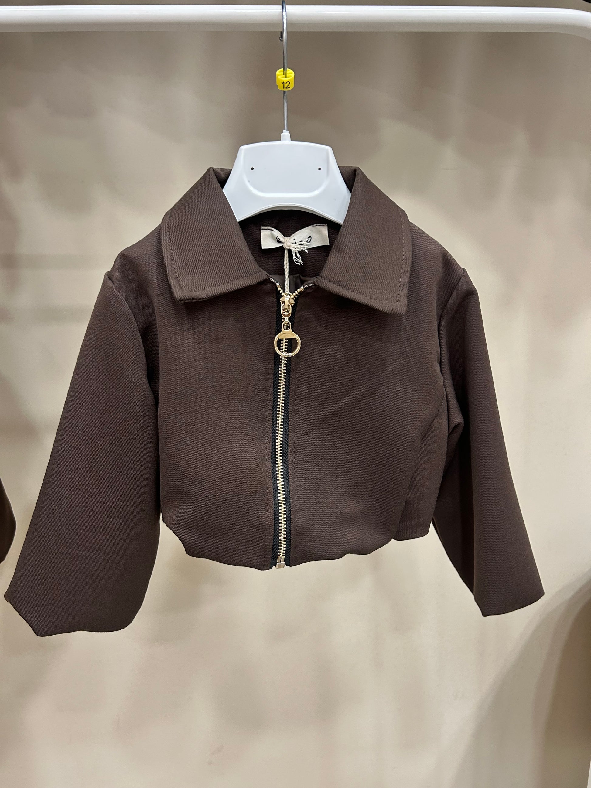 giubbotto cropped 330 brown