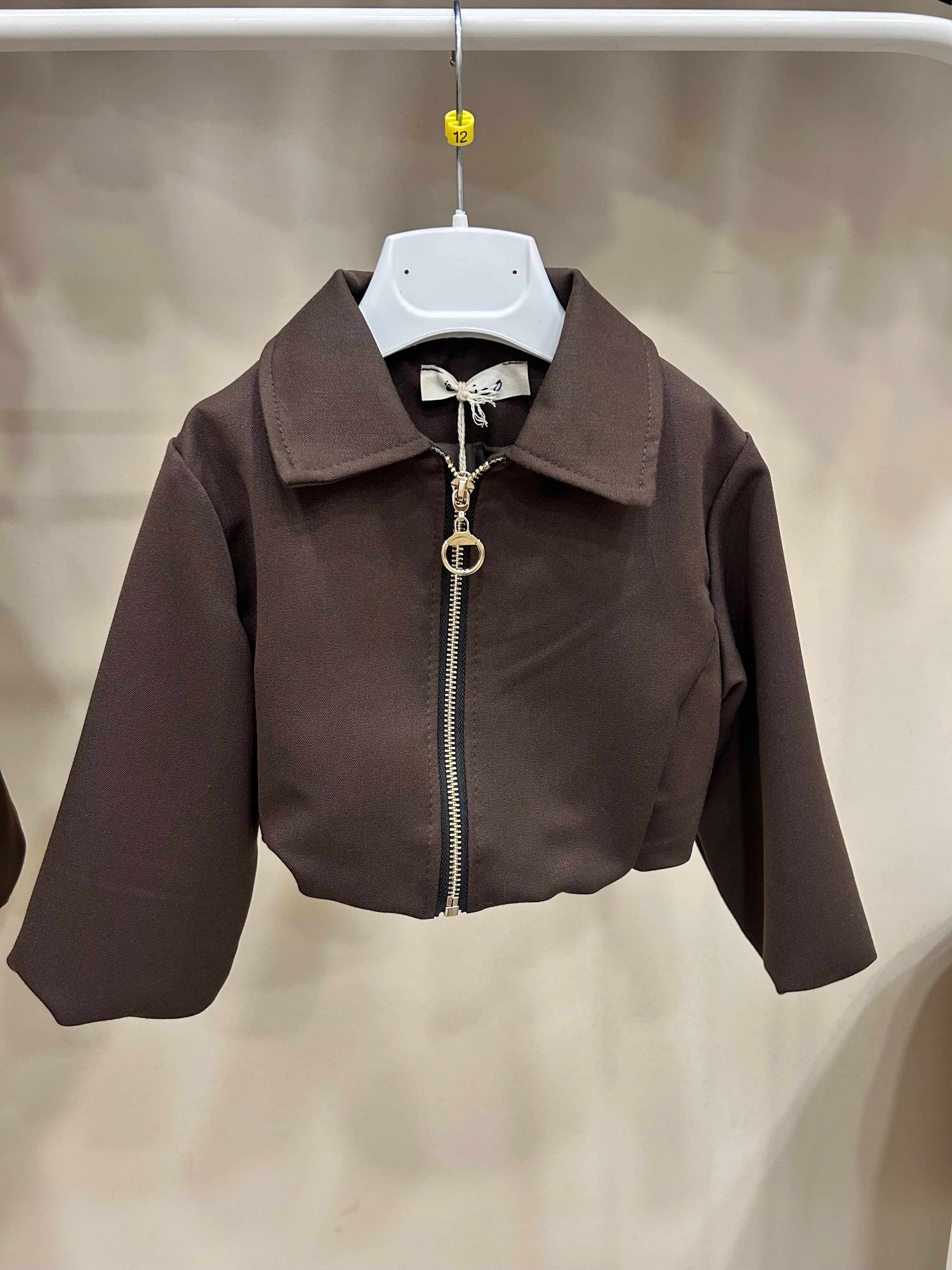 giubbotto cropped 330 brown