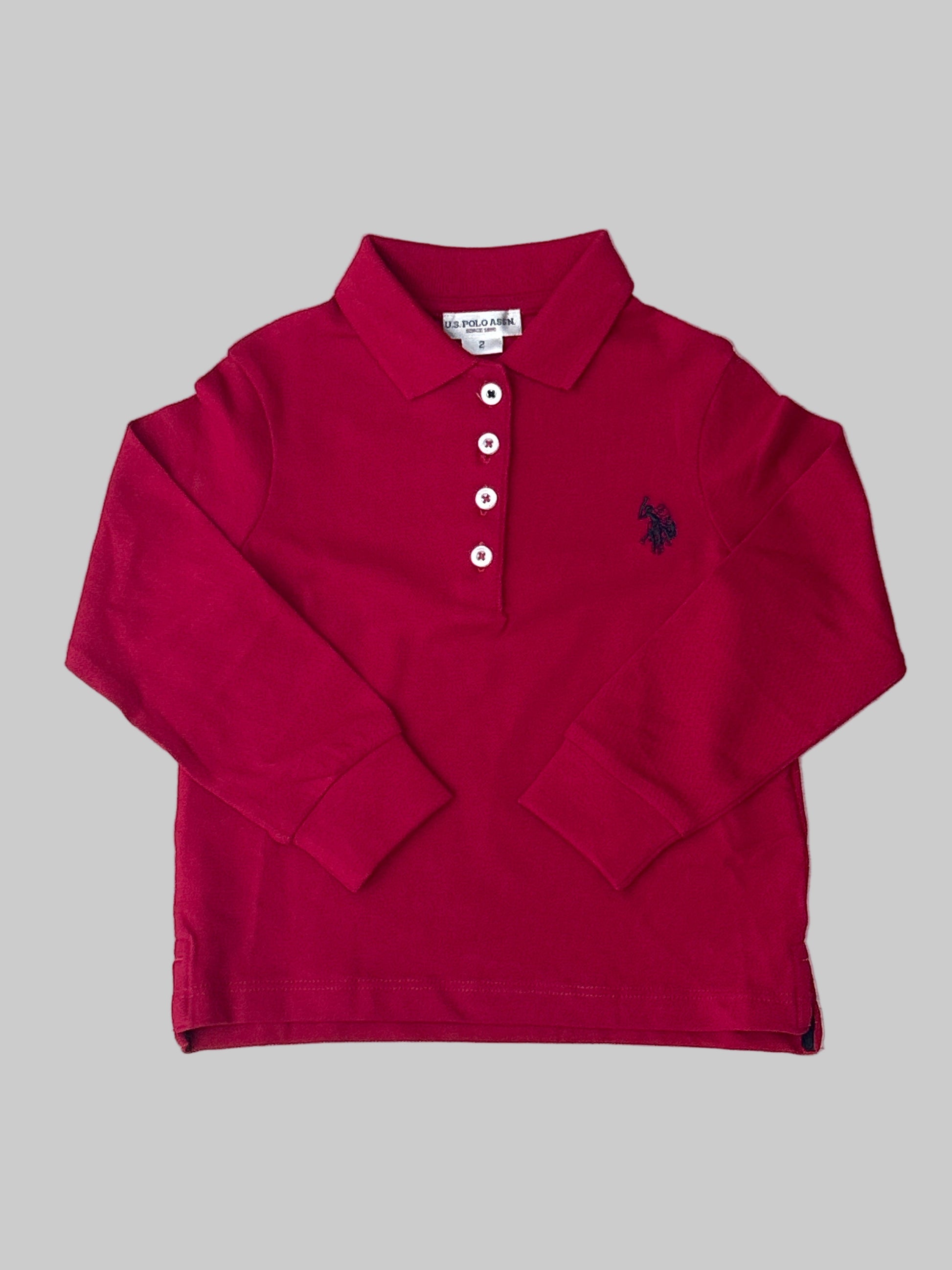 Polo manica lunga magenta polo