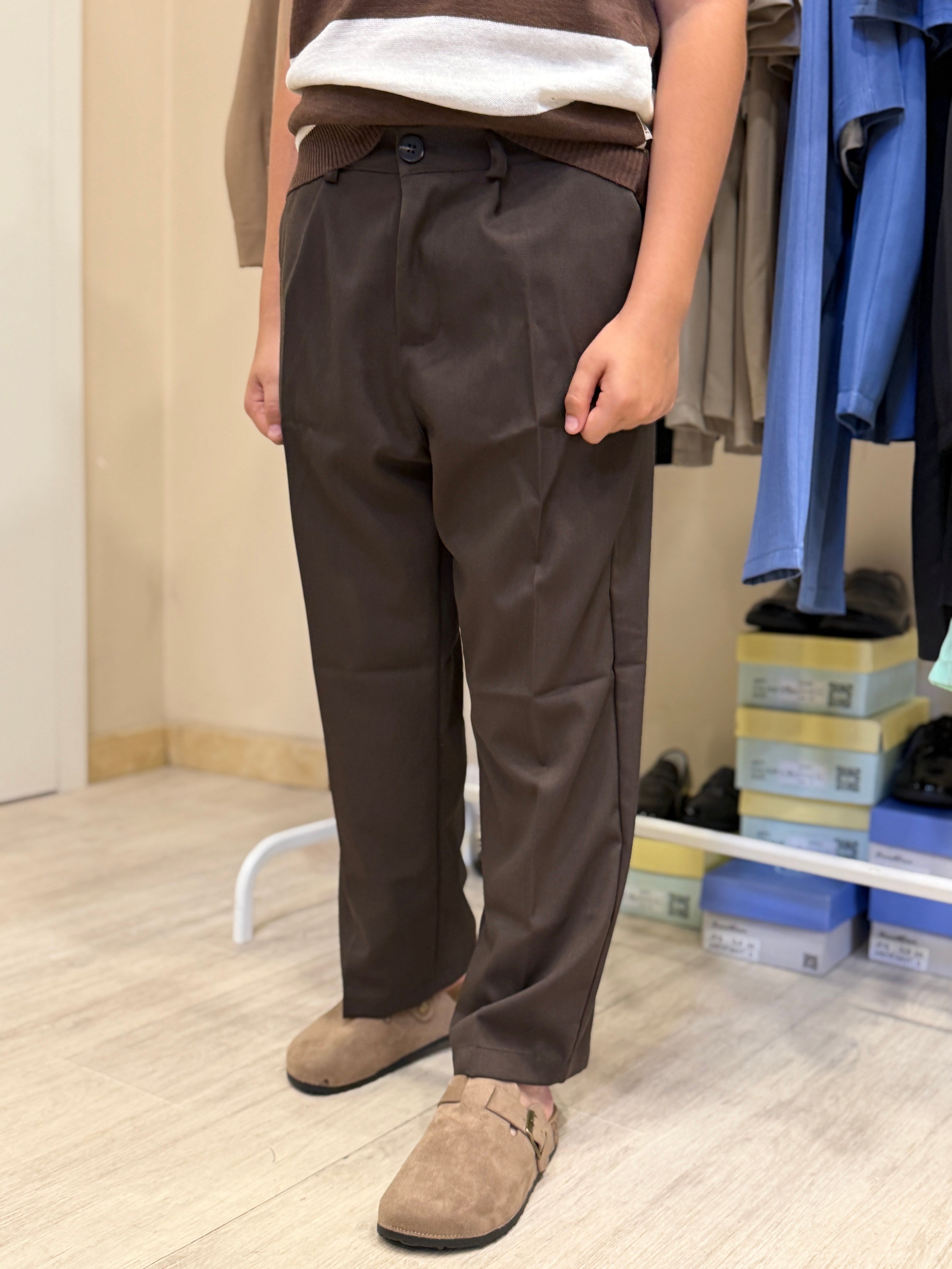 Pantalone fondo largo tk070 moro