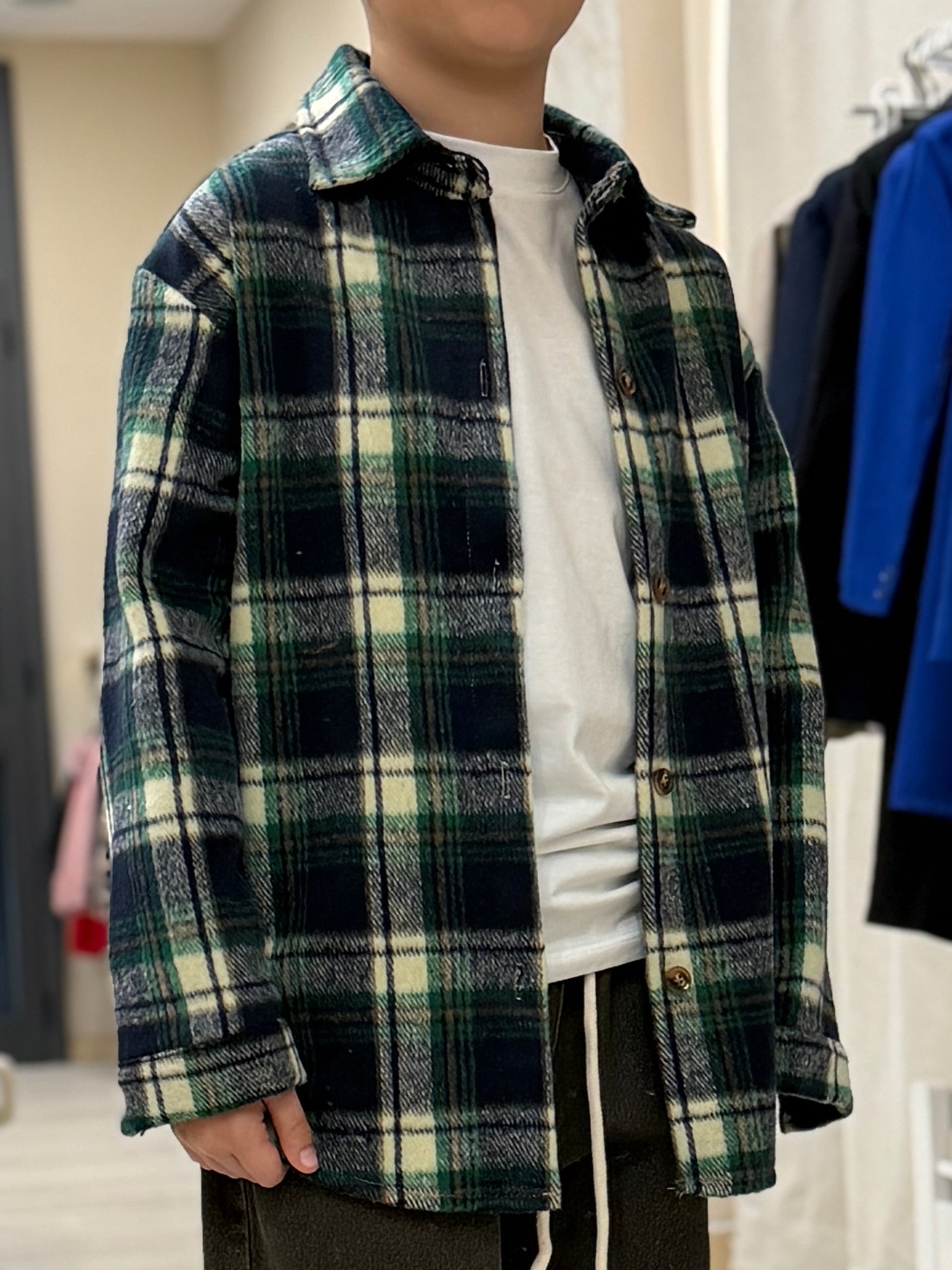 Camicia flanella quadri blu 533