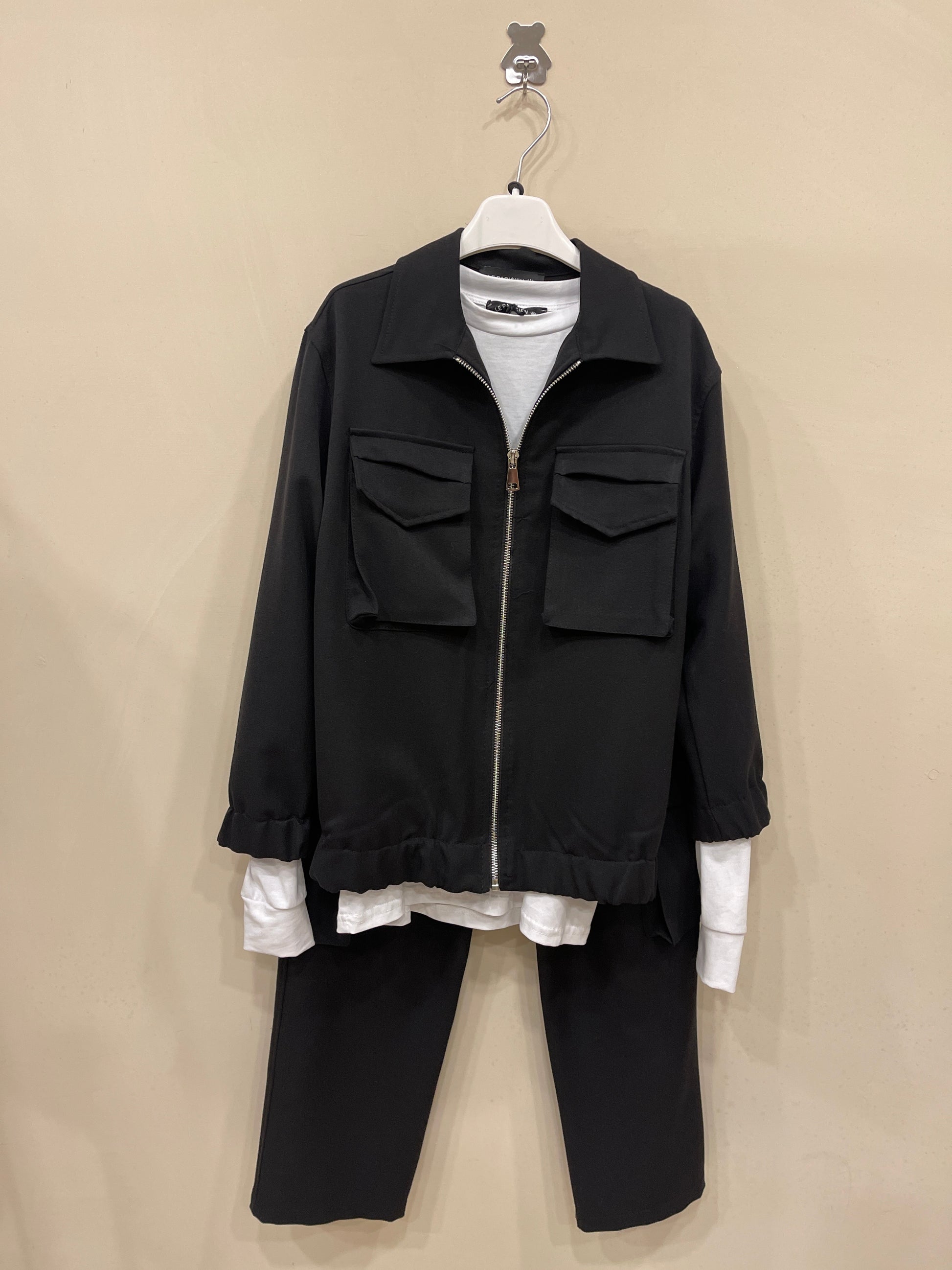 Coordinato manolana black zip paris