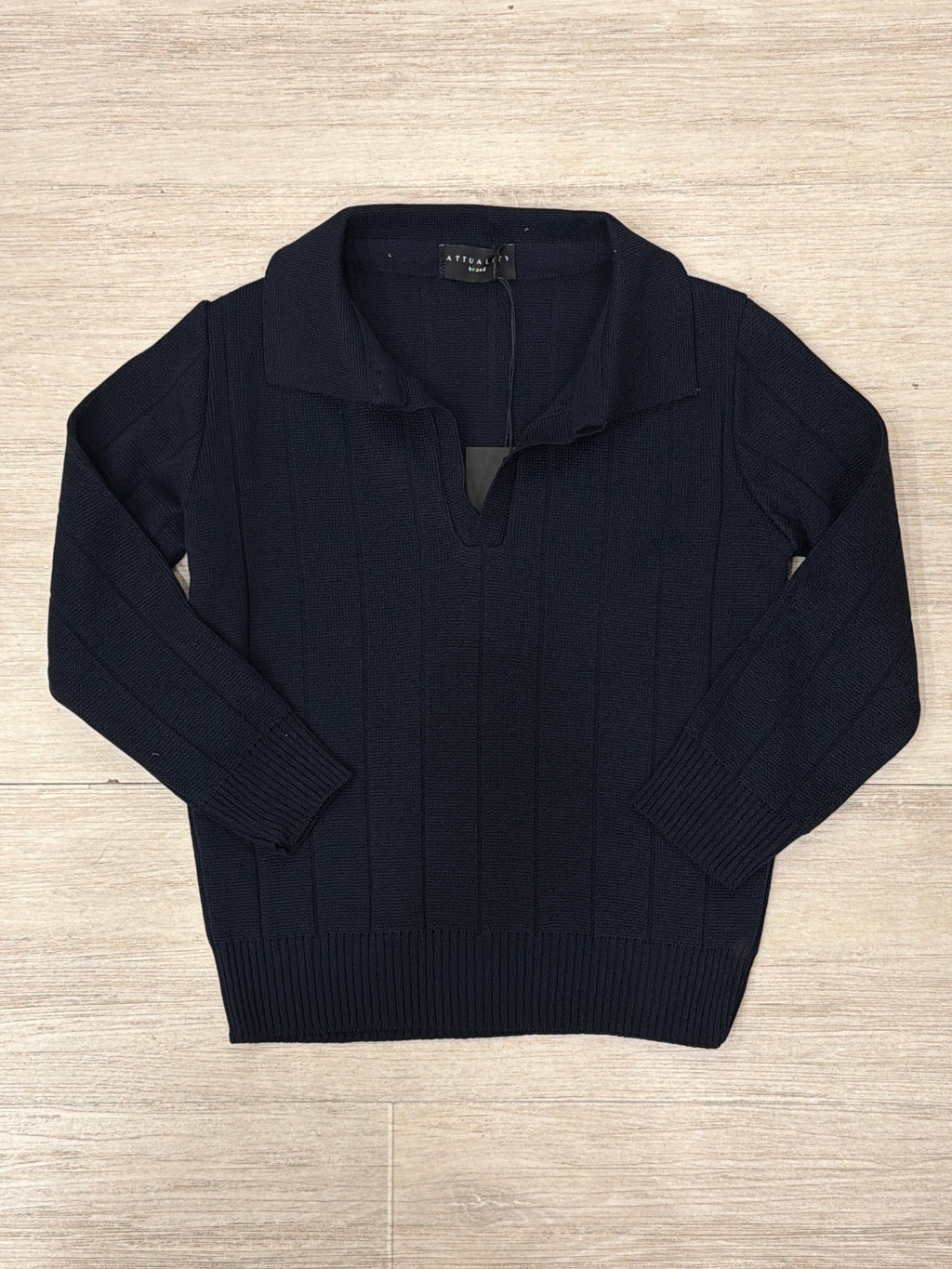 Polo filo scollata blu