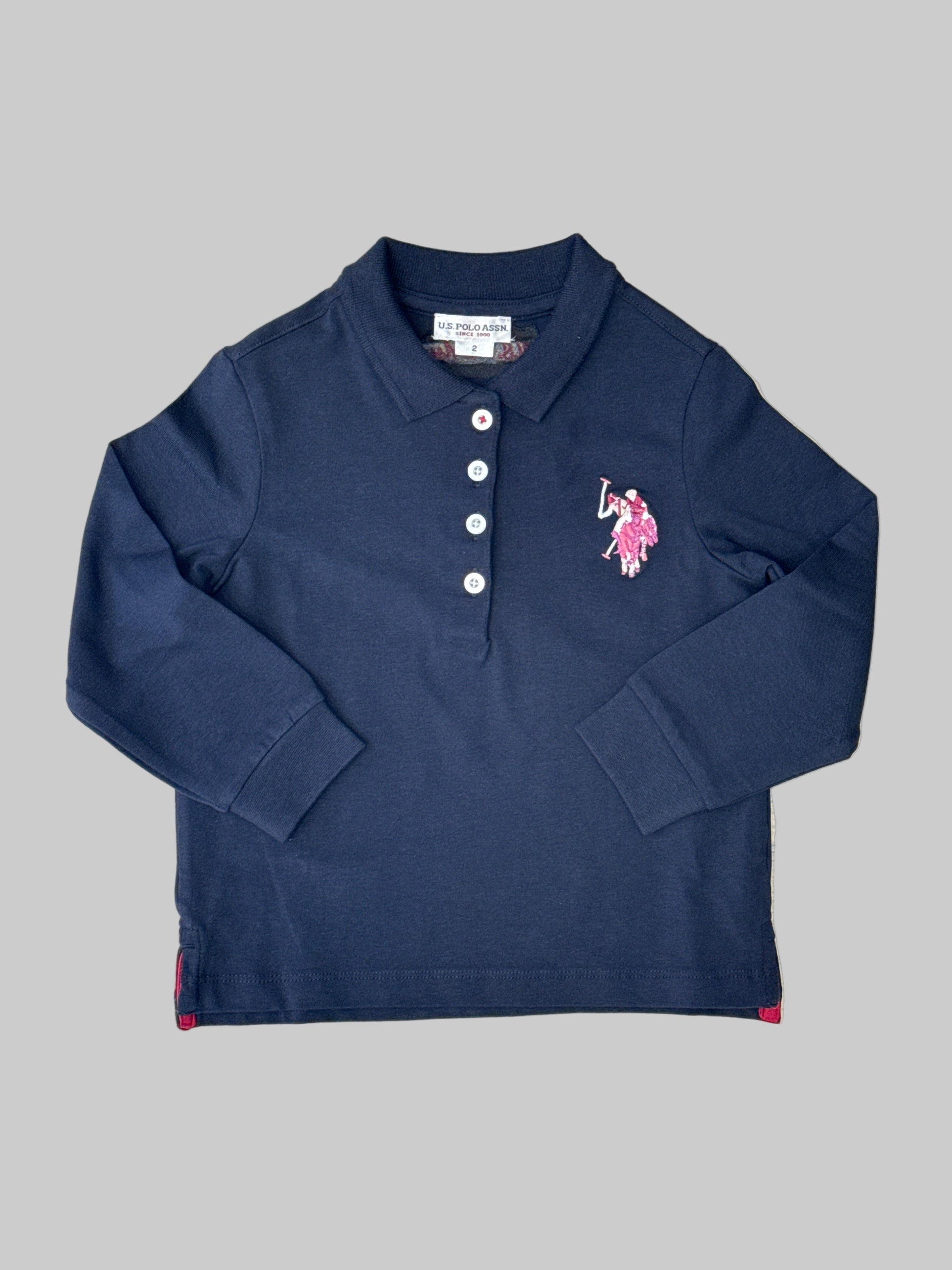 Polo manica lunga blu polo