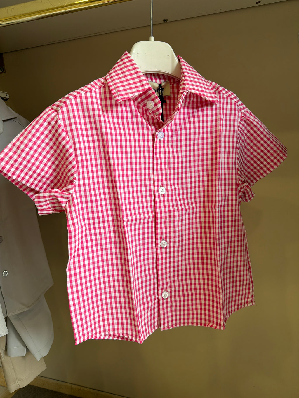 Camicia TK092 quadri rosa