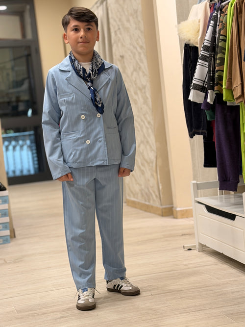 Abito Fashion JF2226 Gessato Cielo