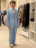 abito monopetto con gilet polvere