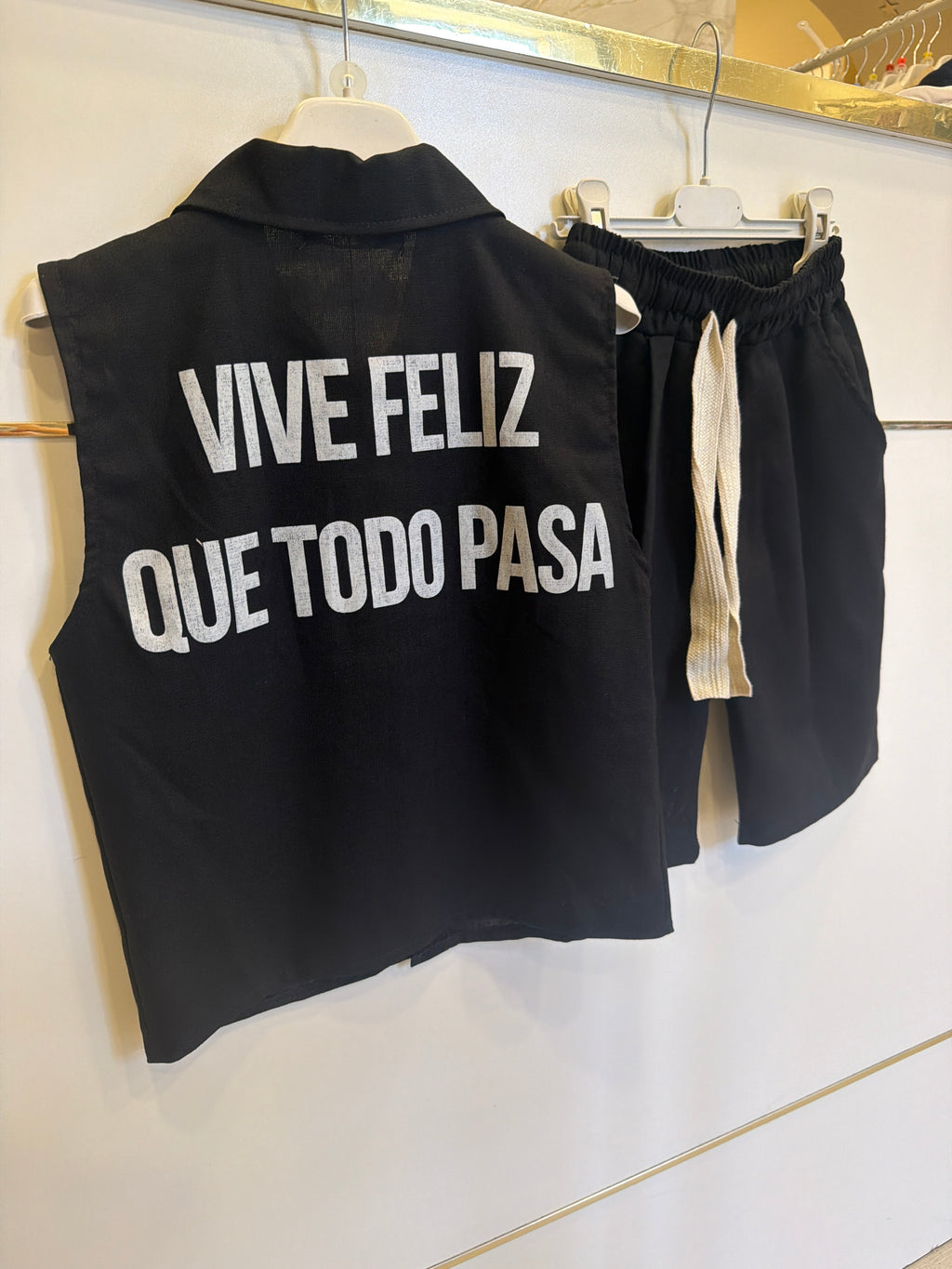 Coordinato smanicato black 5268