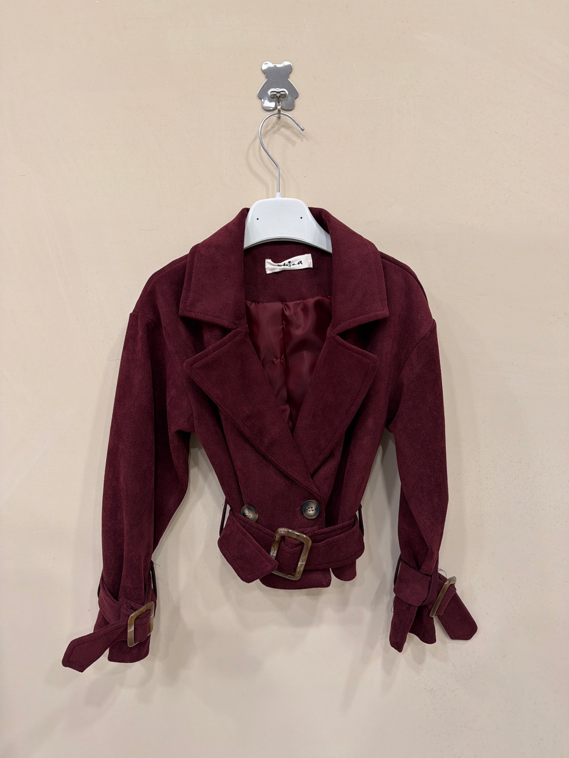 Chiodo camoscio bordeaux 325