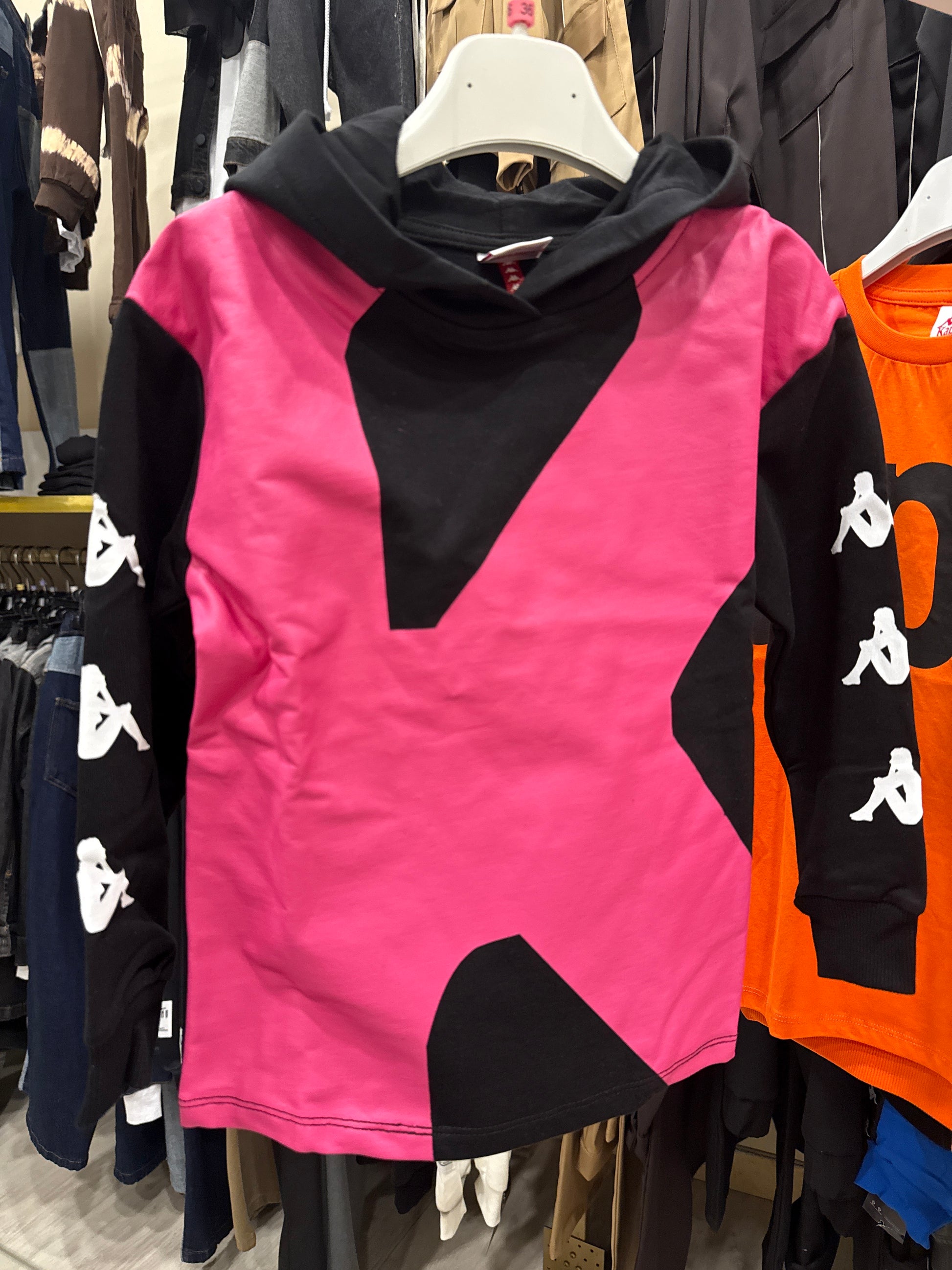 Felpa Kappa logo fucsia