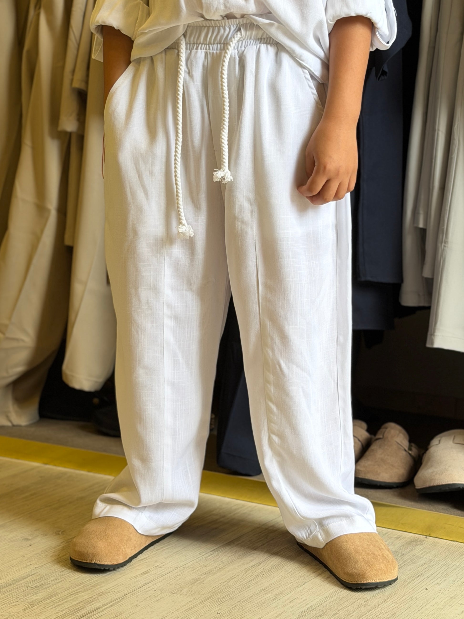 Pantalaccio lino Mykonos bianco