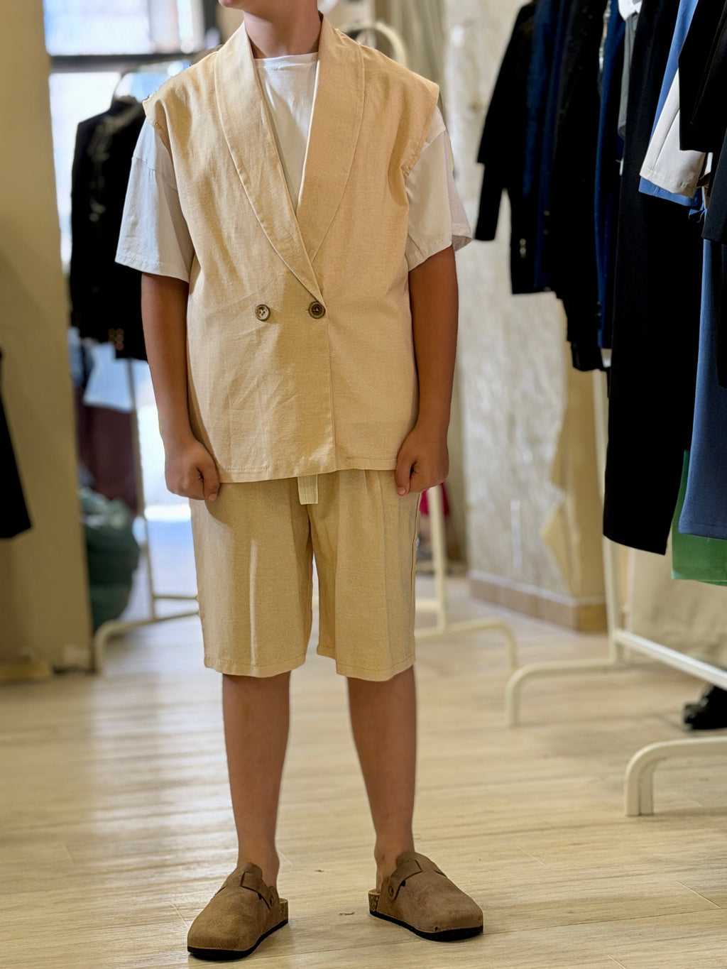 Coordinato lino korea crema 5199