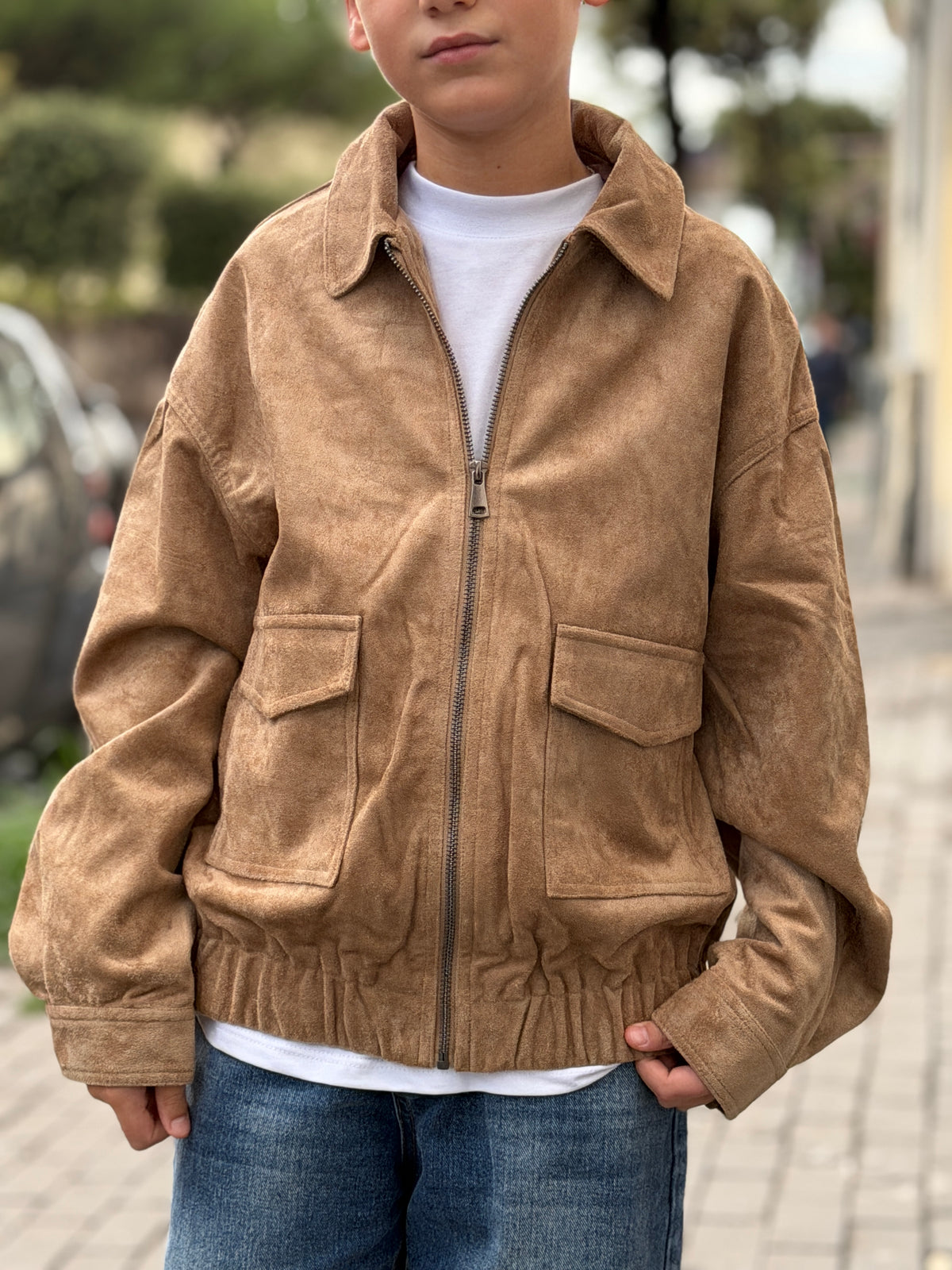 giubbotto camoscio heritage beige