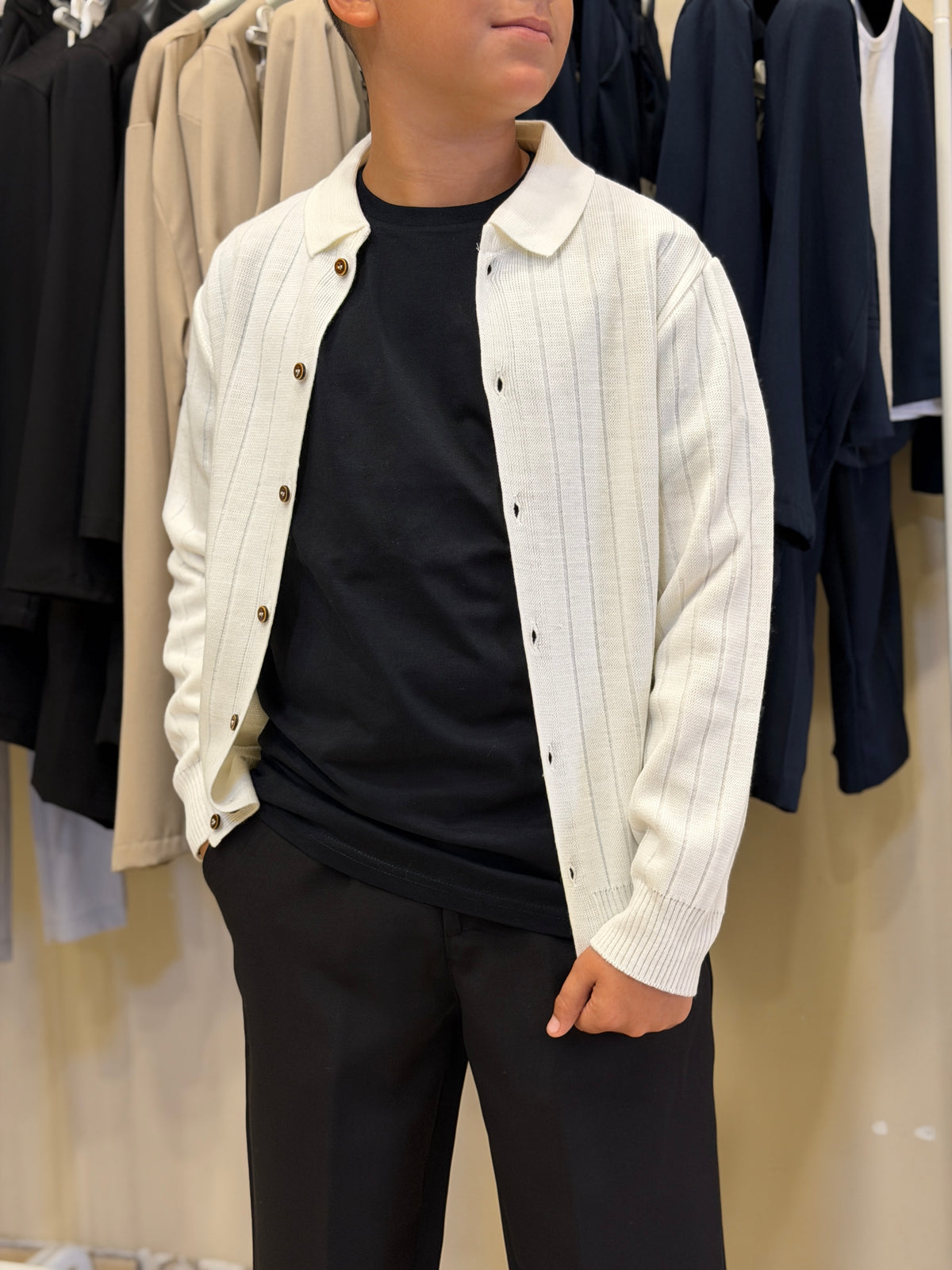 Cardigan White Filo