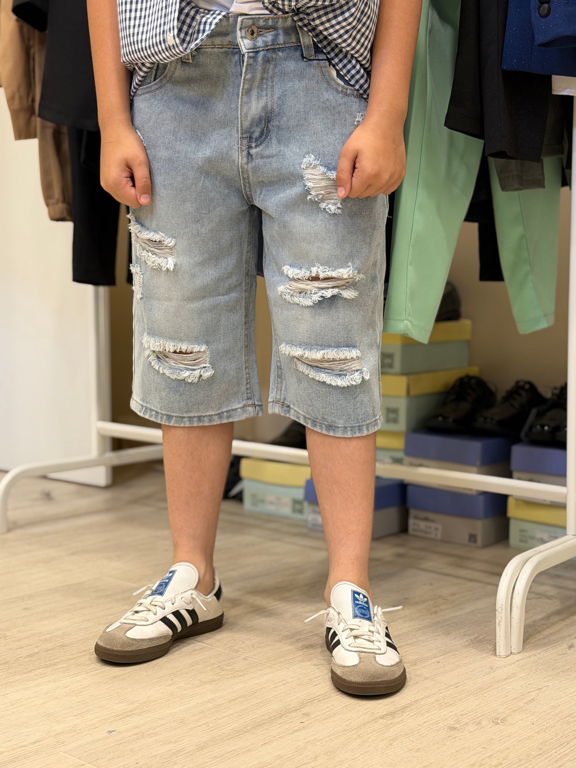 Bermuda jeans strapp