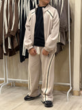 Tuta felpata full zip banda beige