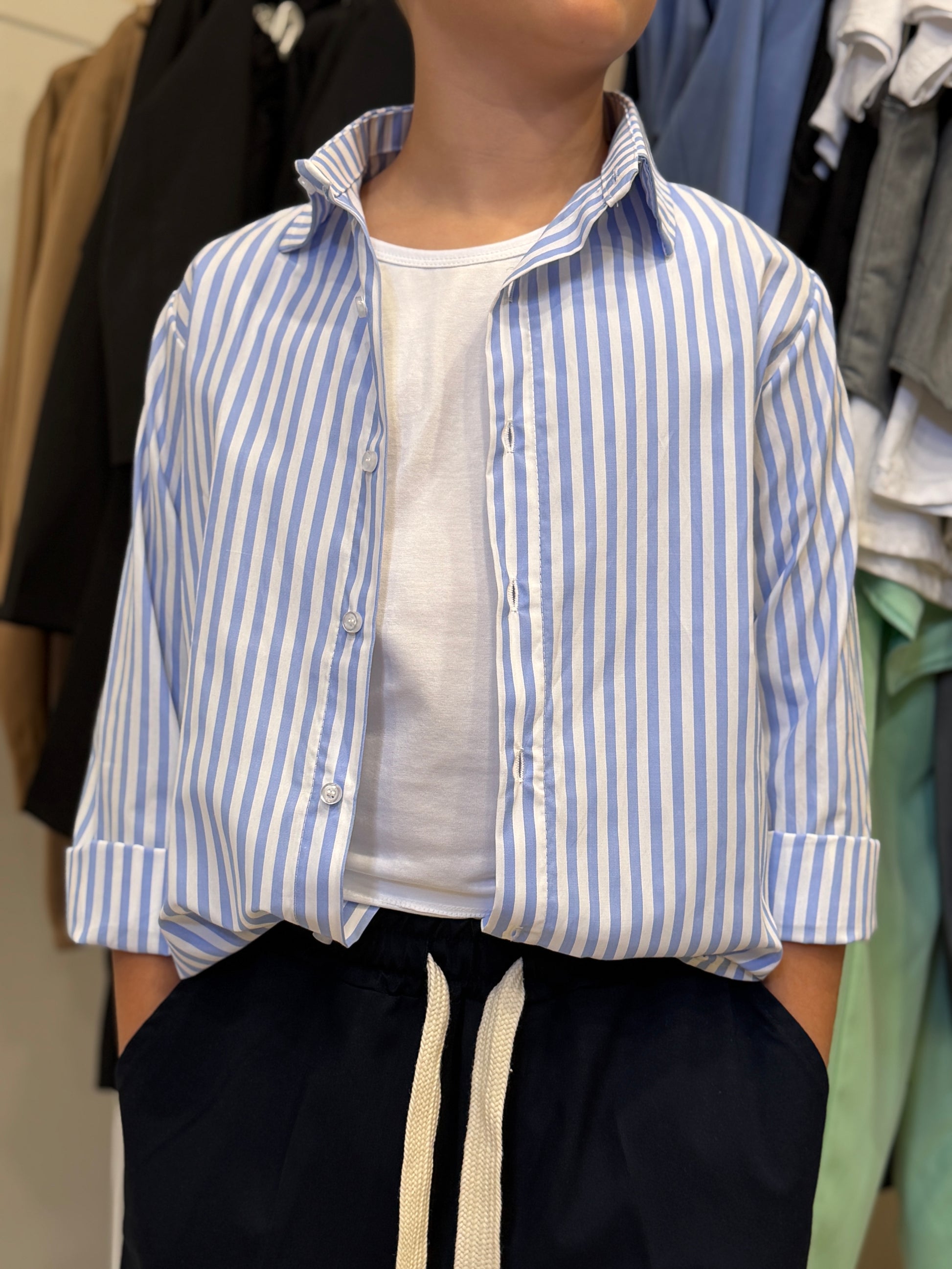 Camicia righe blu