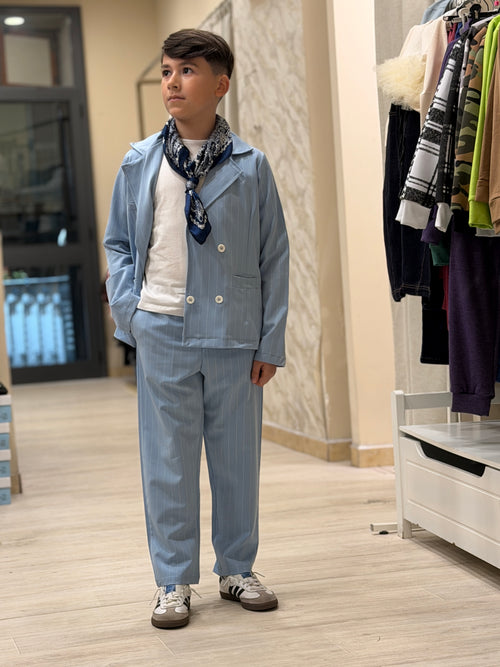 Abito Fashion JF2226 Gessato Cielo