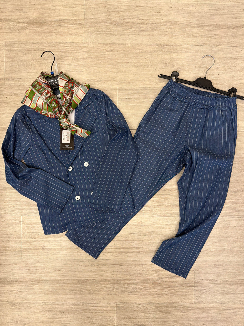 Abito Fashion JF2226 Gessato Blu