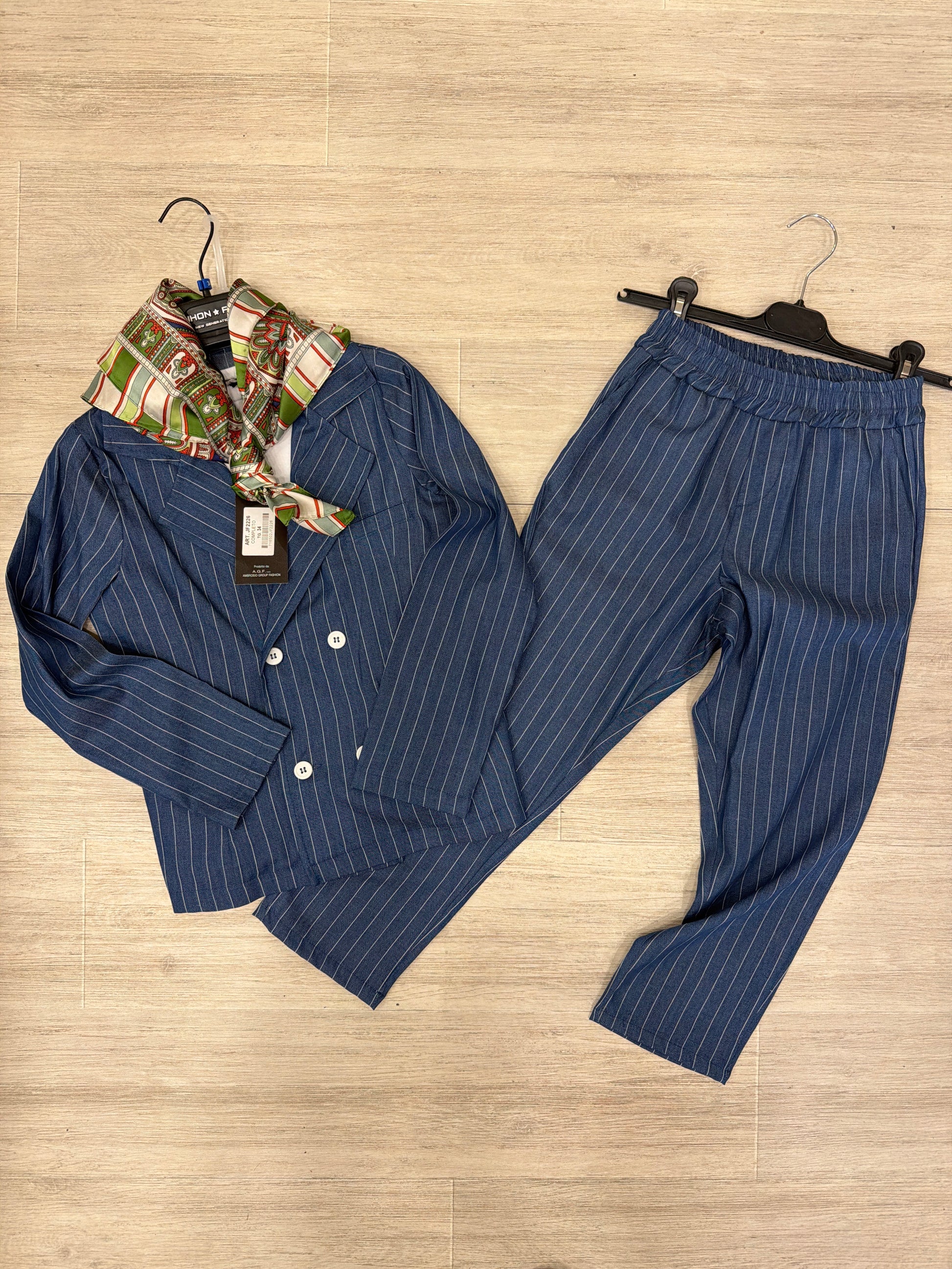 Abito Fashion JF2226 Gessato Blu