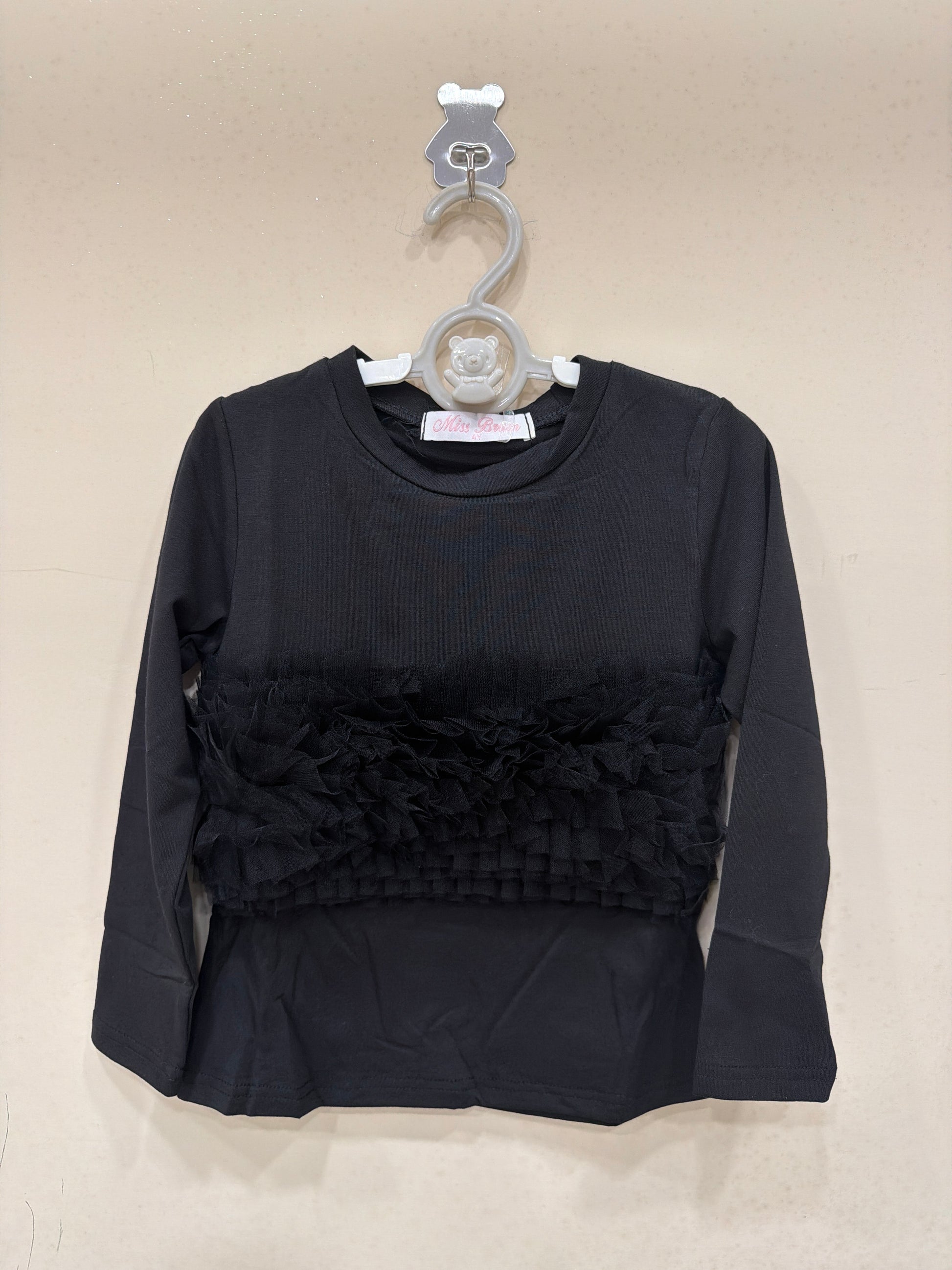 maglia rouches black 012