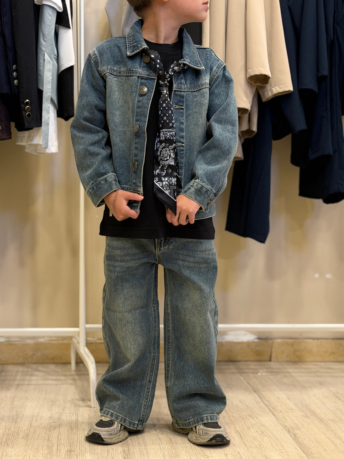 Coord jeans baggy lav sabbiato