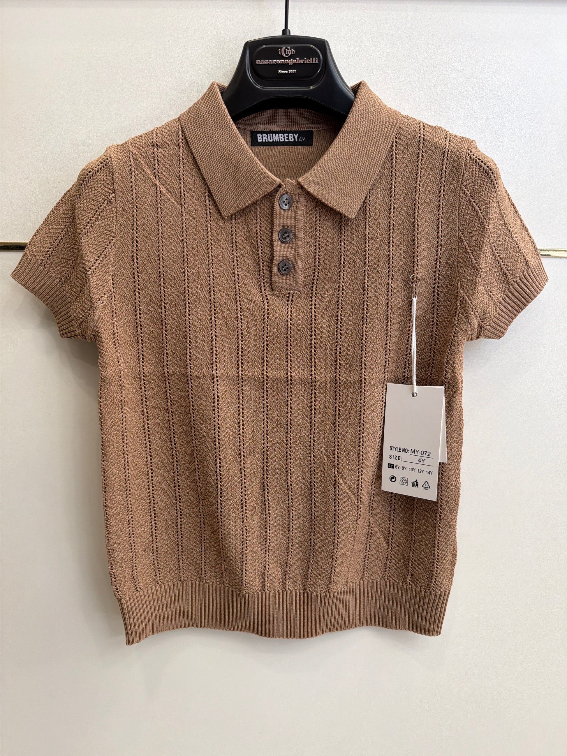 Polo filo camel