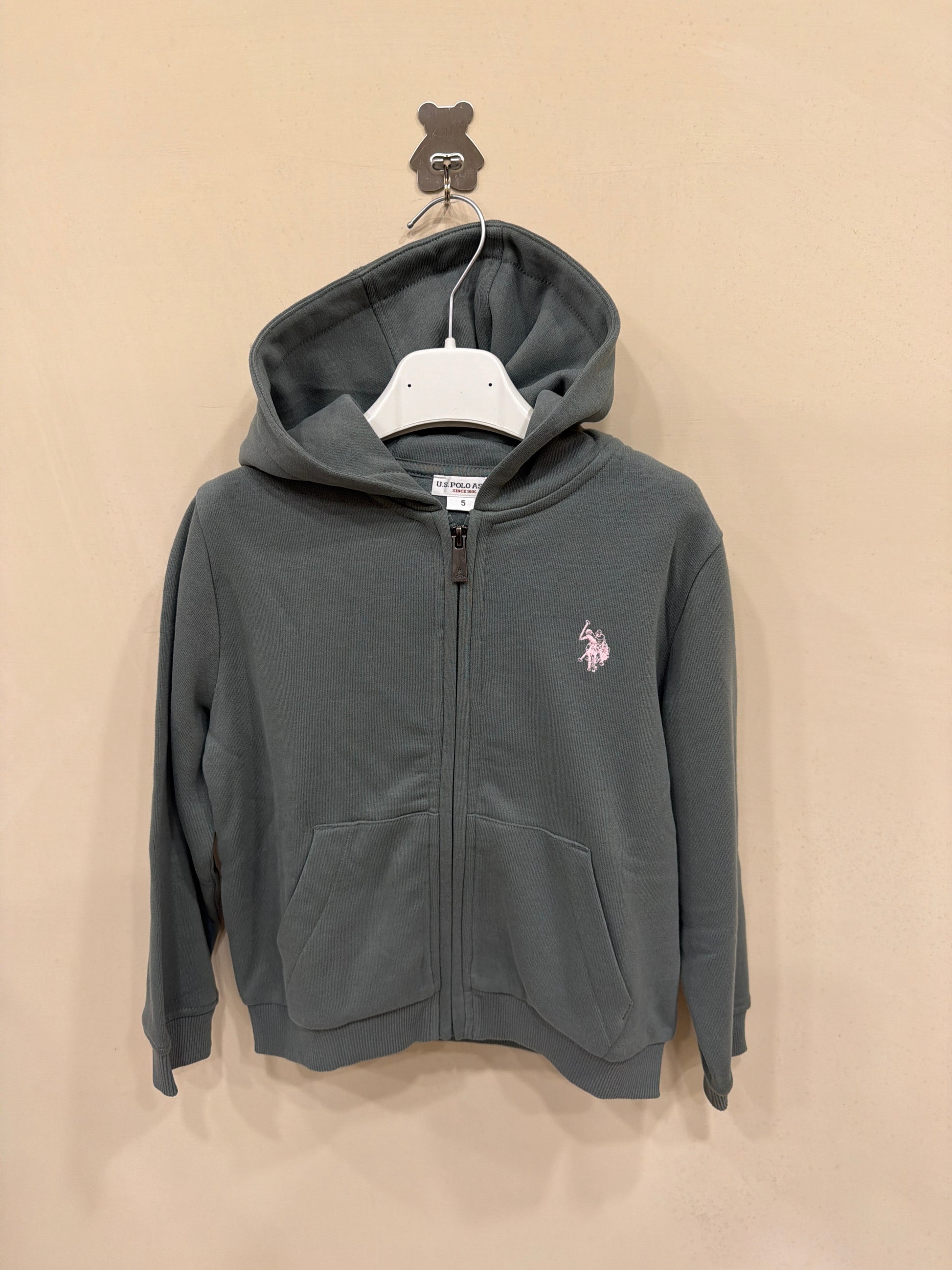 FELPA CAPPUCCIO VERDE POLO