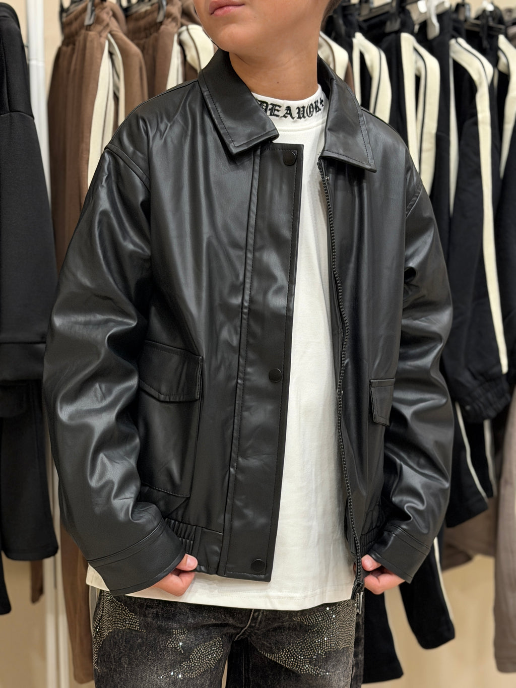 giubbotto ecopelle heritage black