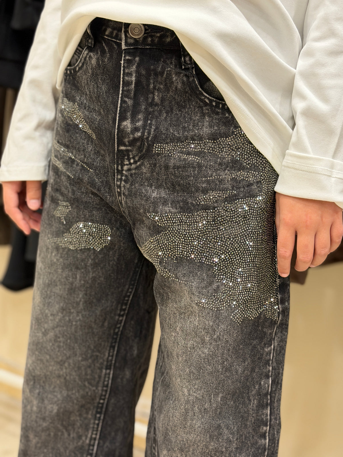 jeans baggy brillant