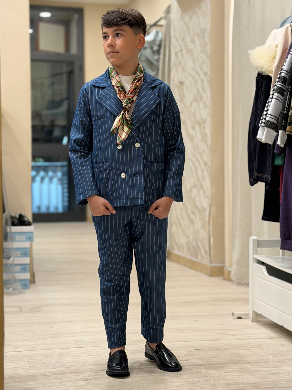 Abito Fashion JF2226 Gessato Blu