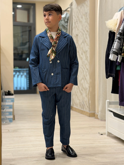 Abito Fashion JF2226 Gessato Blu