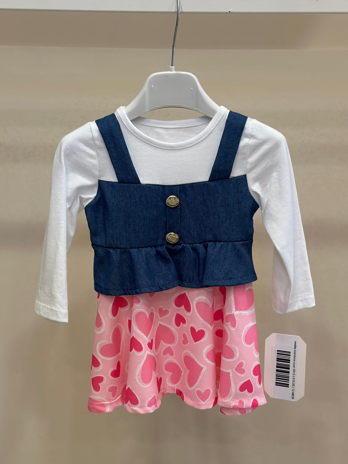 vestito bambina cuori 5012