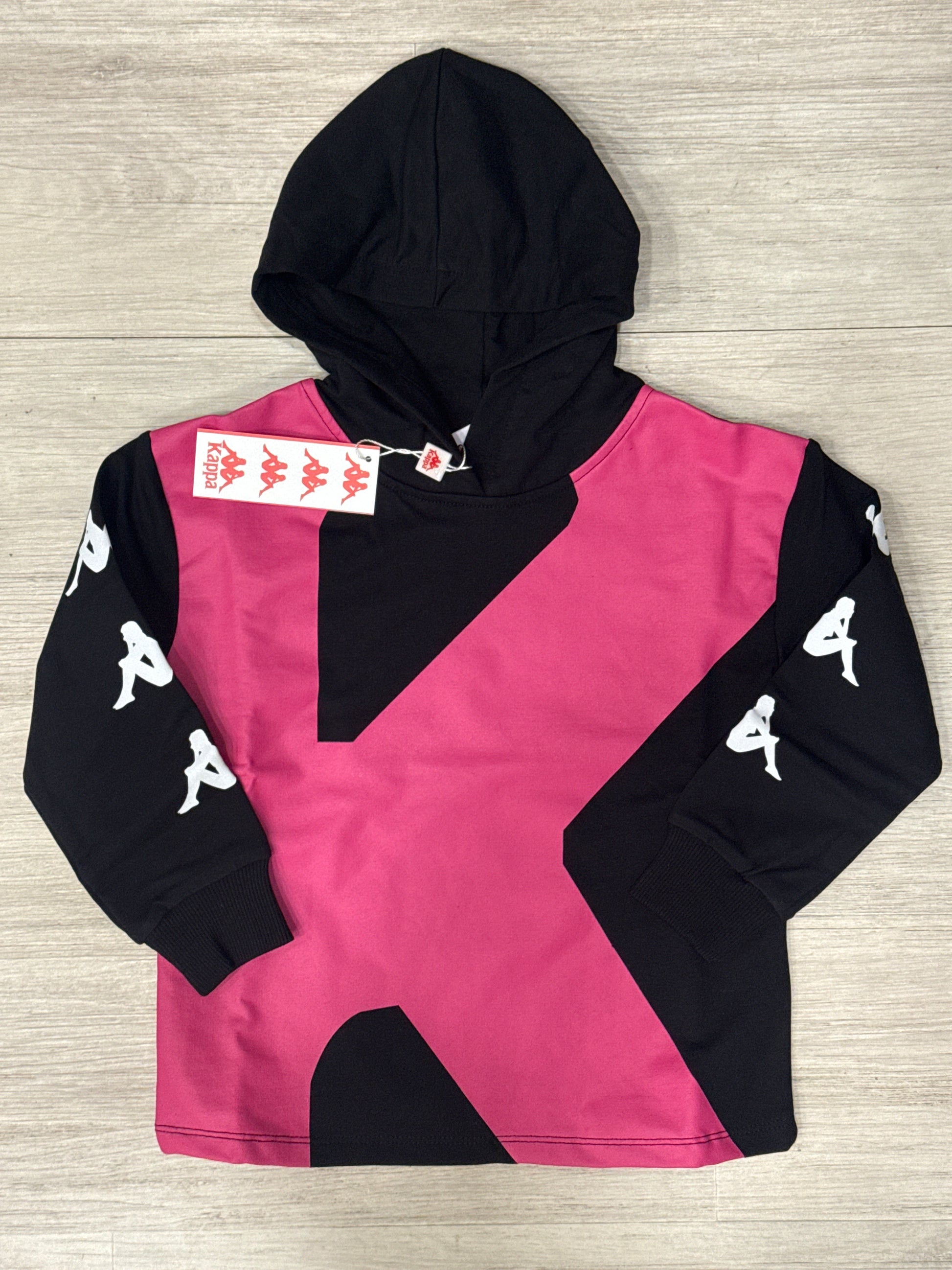 Felpa logo fucsia kappa