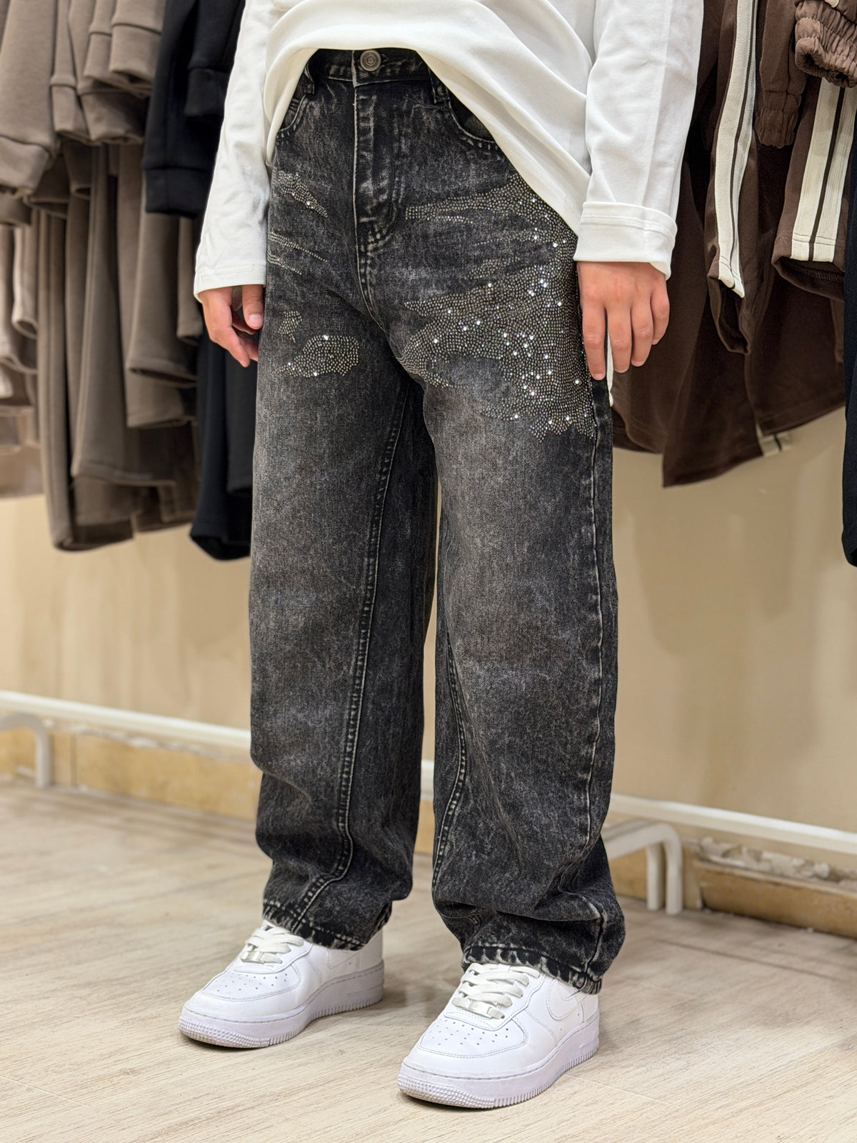 jeans baggy brillant