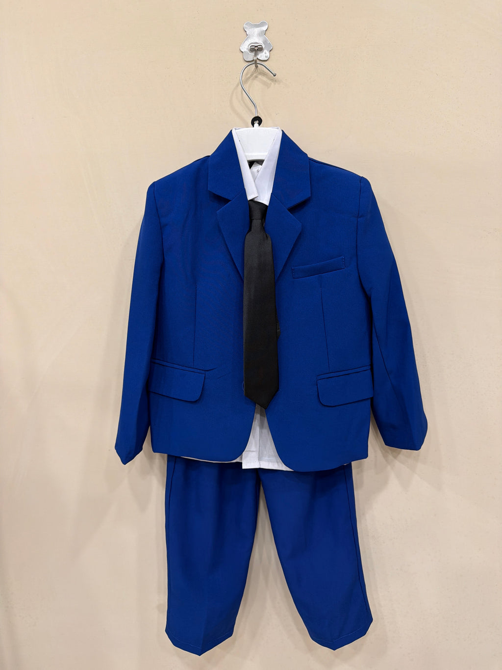 Abito monopetto con gilet blu royal