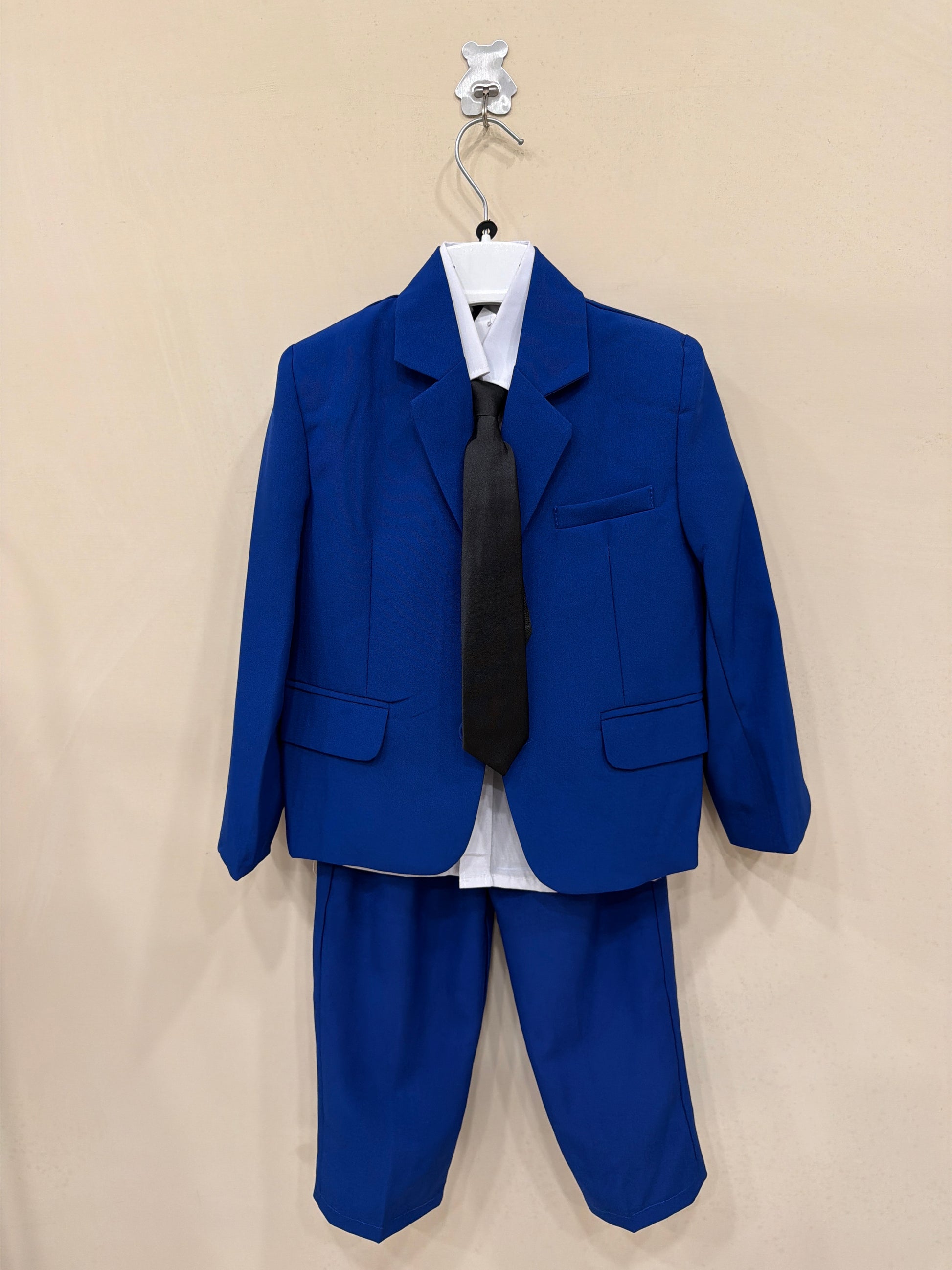 Abito monopetto con gilet blu royal