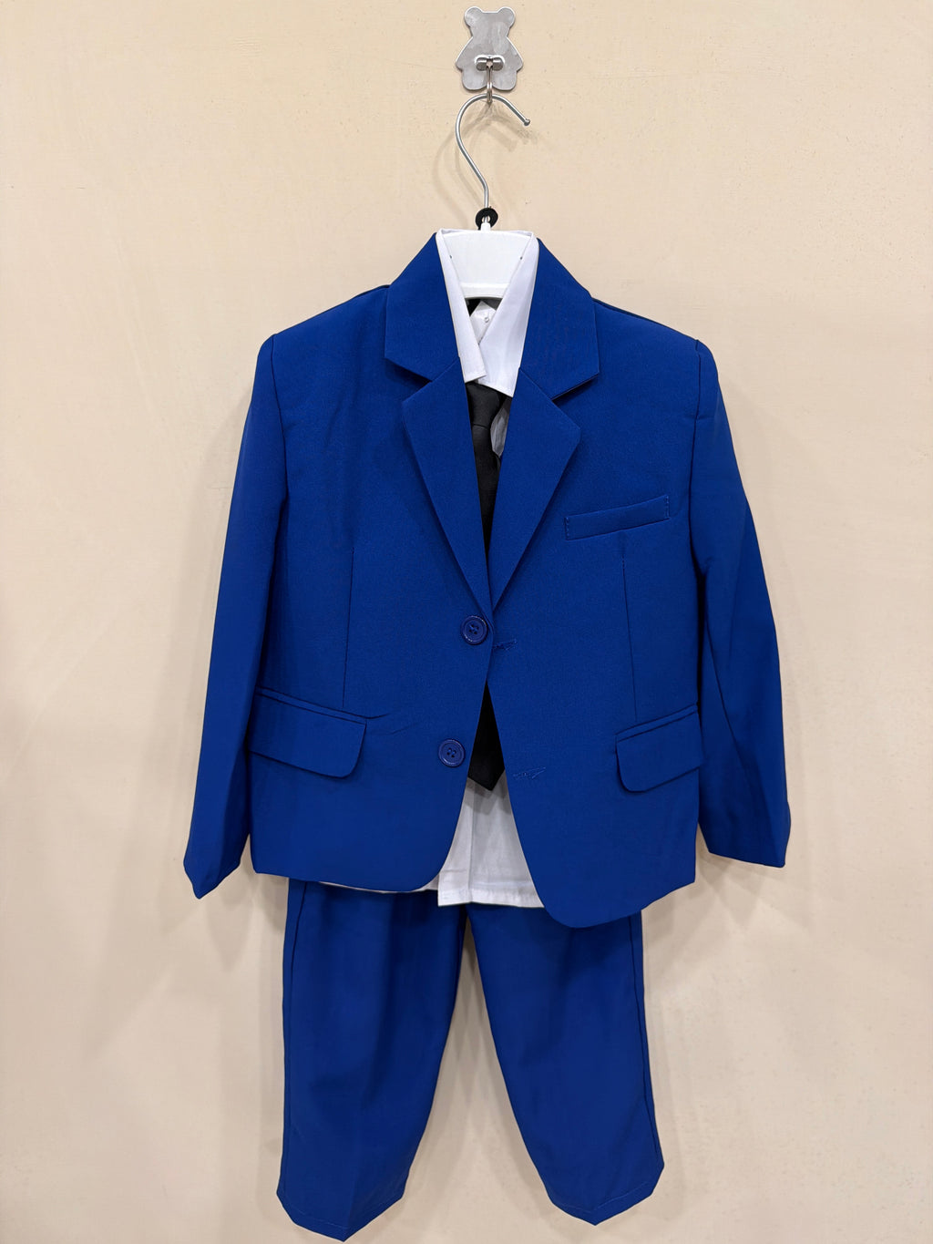Abito monopetto con gilet blu royal