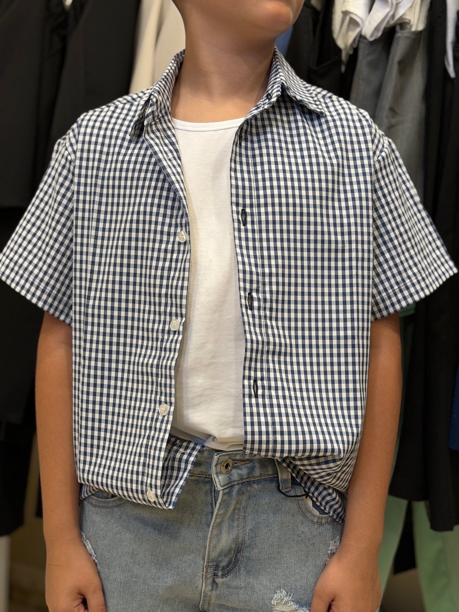 Camicia TK092 quadri blu