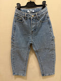 jeans baggy brillantini blu