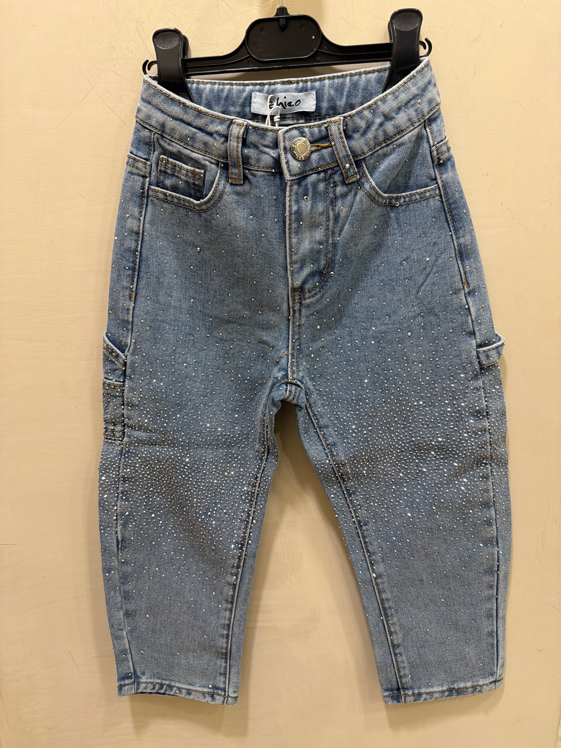 jeans baggy brillantini blu