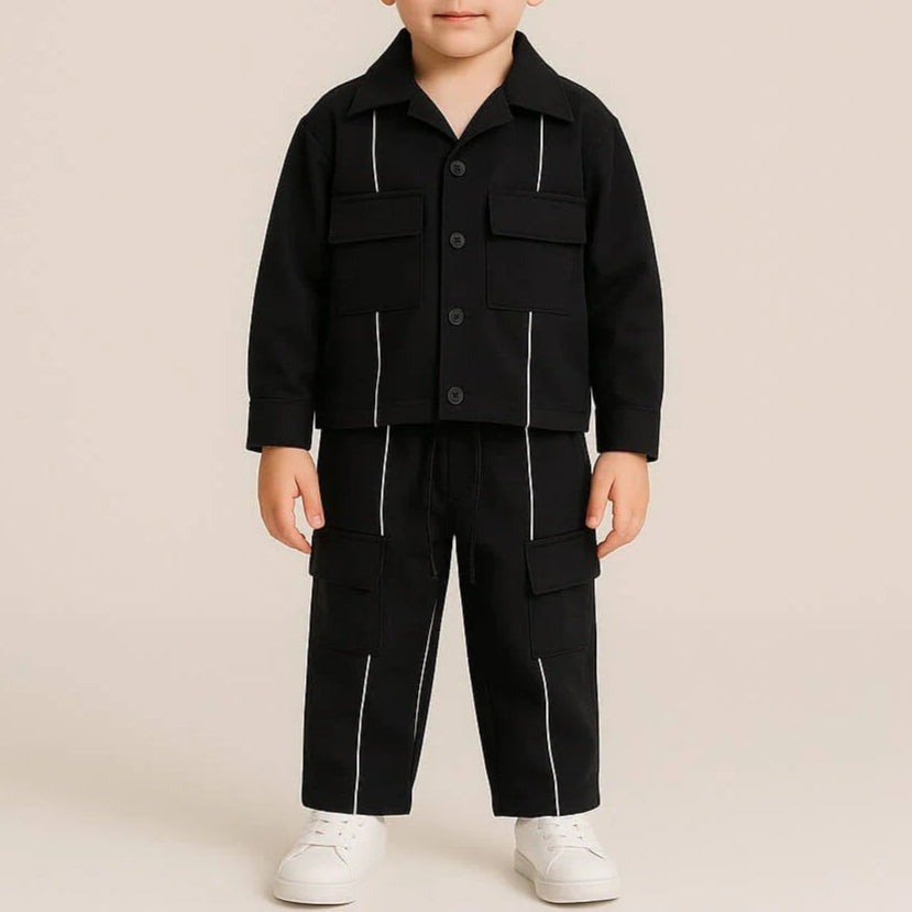 Completo Bimbo Elegante Nero Over 3042