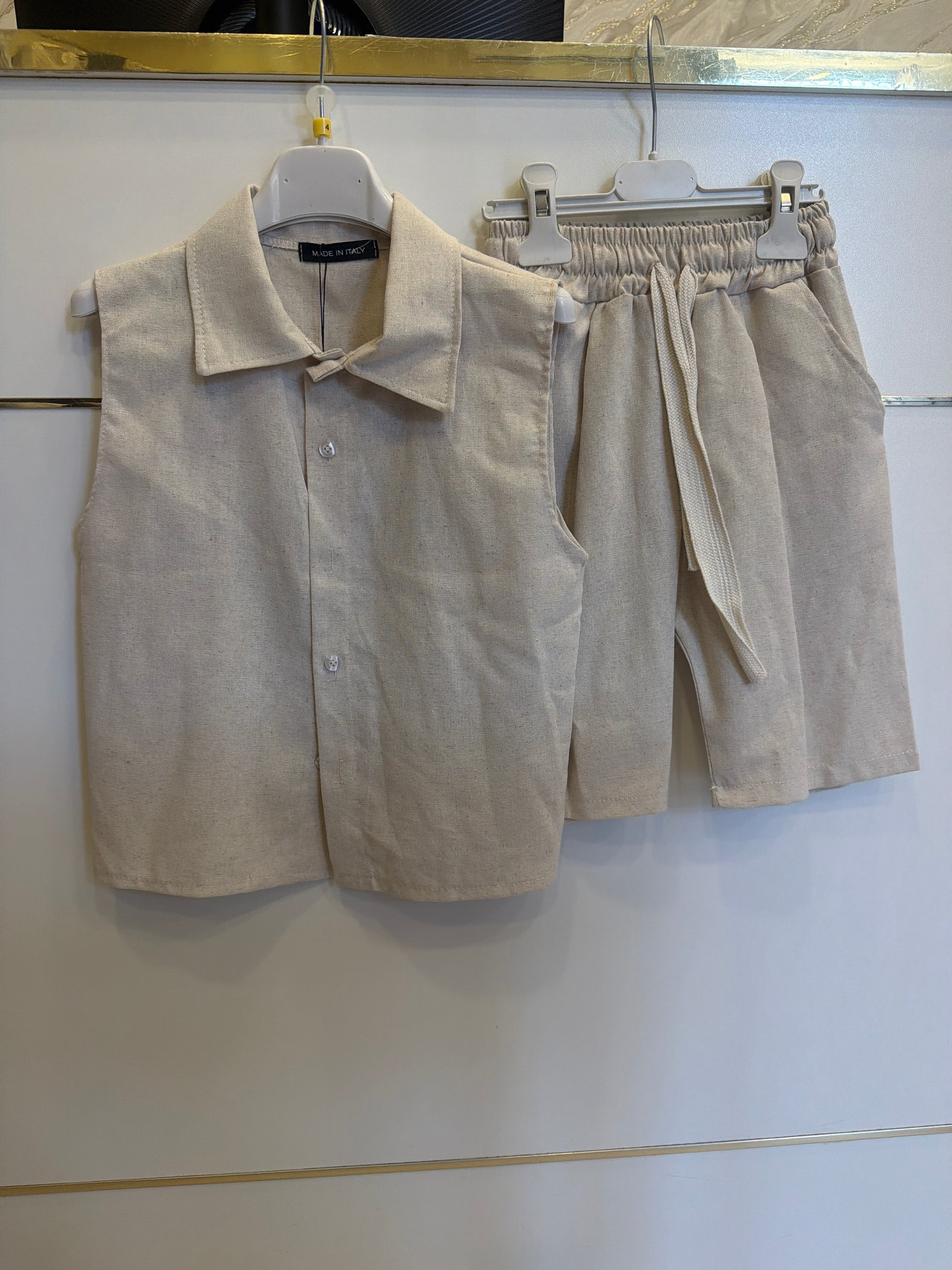 Coordinato smanicato beige 5268