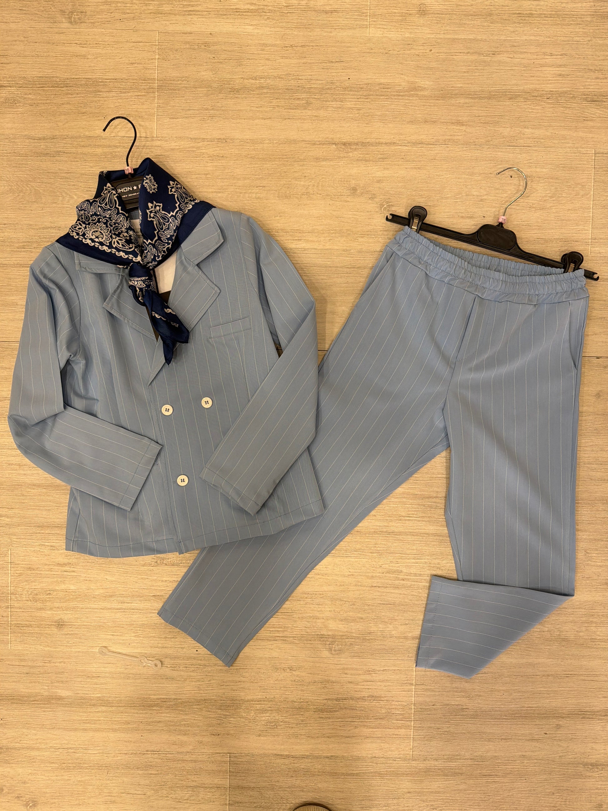 Abito Fashion JF2226 Gessato Cielo