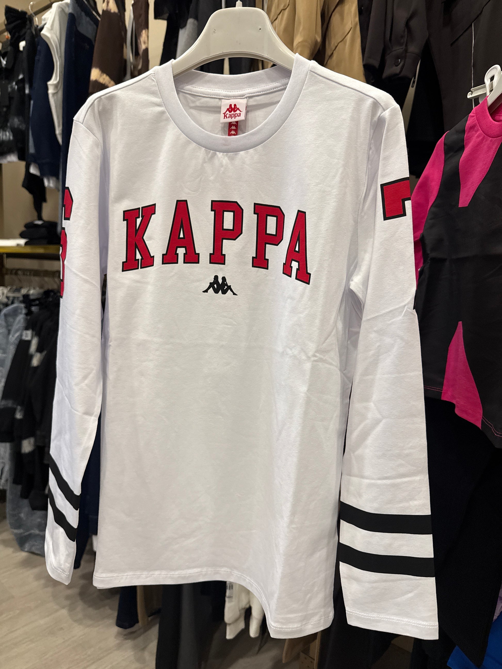 T shirt Kappa logo white red