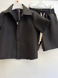Coordinato lino nero 677