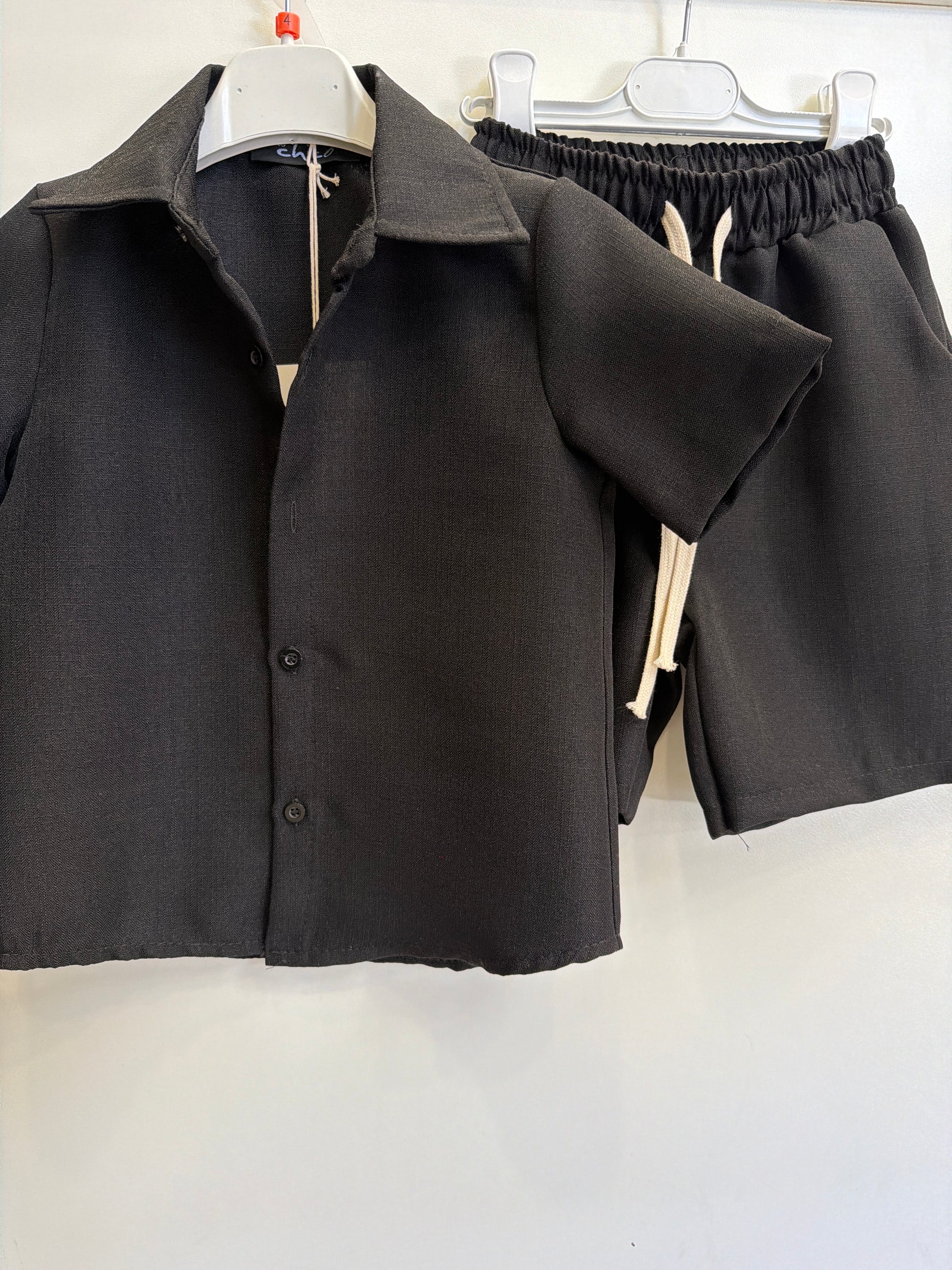 Coordinato lino nero 677