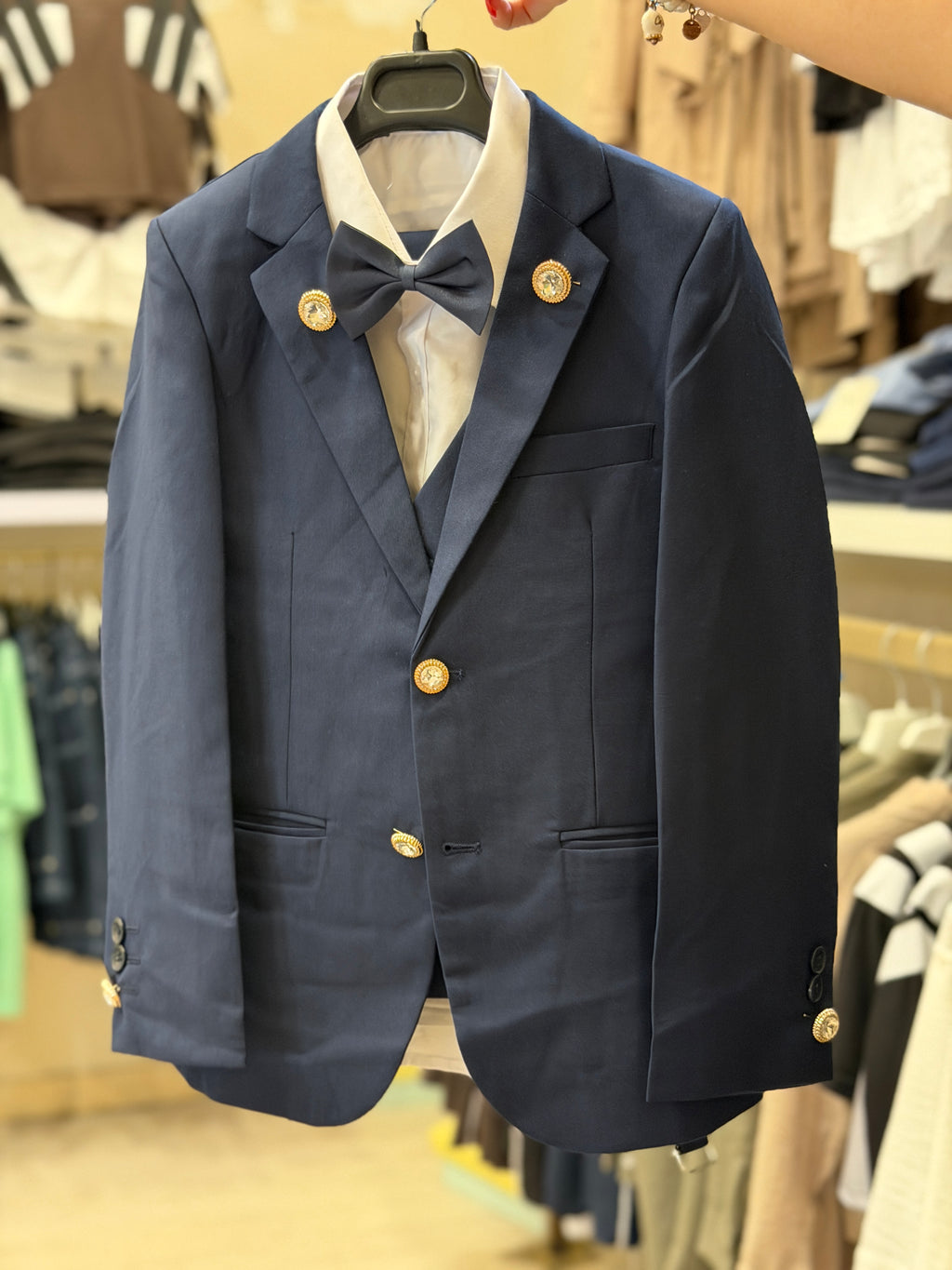 Abito monopetto gioiello blu navy
